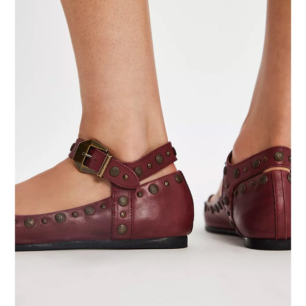 Free People Mystic Mary Jane Flats Hickory Leather New in Box - Picture 2 of 10